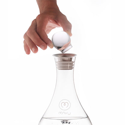 MAYU, Glass Topper Designed for Mayu Swirl Structured Water Carafe, Enhances Aesthetics, Preserves Freshness, Prevents Dust, Grade-A Borosilicate Glass, Dishwasher Safe, Modern Minimalist Design