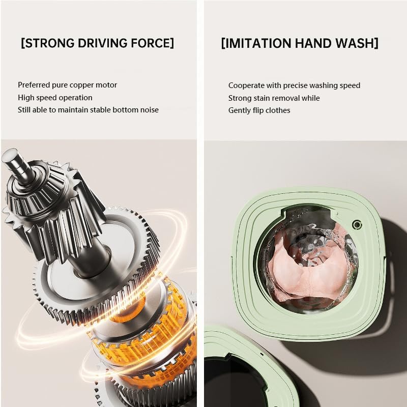 Foldable Washing Machine, 9L Mini Washer with 3 Modes, Portable for Apartments, Camping, RV Travel