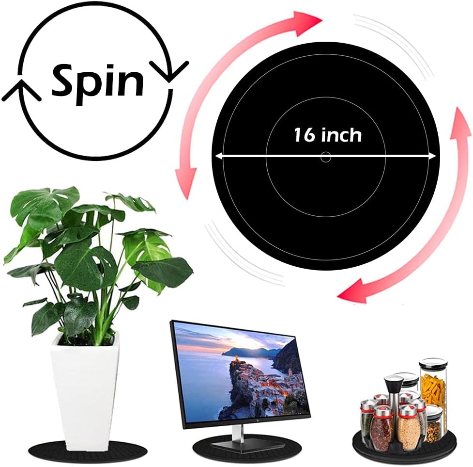 16Inch Lazy Susan Turntable - Heavy Duty Rotating Swivel Steel Ball Bearings - Flat Base Stand