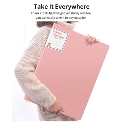 A3 Diamond Painting Storage Book, 60 Views Art Portfolio Presentations Folder with 30 Pages Protectors, 17.3x12.8in