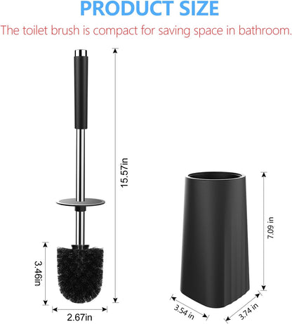 SetSail Toilet Brush, Compact Toilet Bowl Brush and Holder with 304 Stainless Steel Handle, 2 Packs