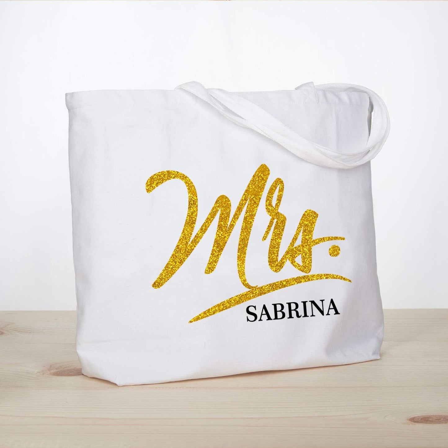 ELEGANTPARK Mrs Bag Personalized Gifts for Wedding Bachelorette Bridal Shower Engagement Party Monogrammed Tote Bags
