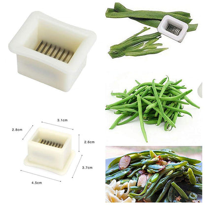 Green Bean Frencher Tool - Manual Green Bean Vegetable Runner Slicer Cutter,Bean Stringer and Slicer,Vegetable Peeler Runner Bean Slicer Stem Remover,Long Bean Shredder Tool,Kitchen Gadgets