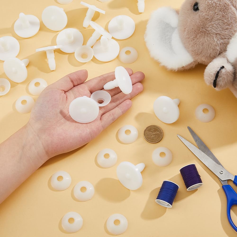 SUPERFINDINGS 16 Sets Doll Joints 40mm Safety Joints Movable Joint Plastic Joints for Amigurumi Crochet Animal Joints Body Joints with Washers Limbs and Head Joints for Soft Teddy Bear Making