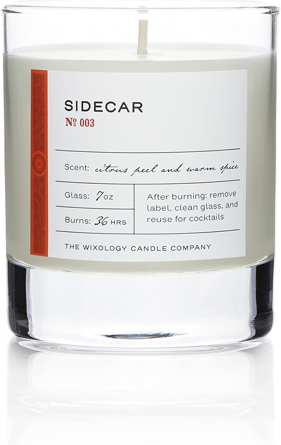 Wixology Cocktail Inspired Bourbon Candle - Sidecar Scent - Hand Poured Coconut and Soy Blended Wax in Re-Usable Rocks