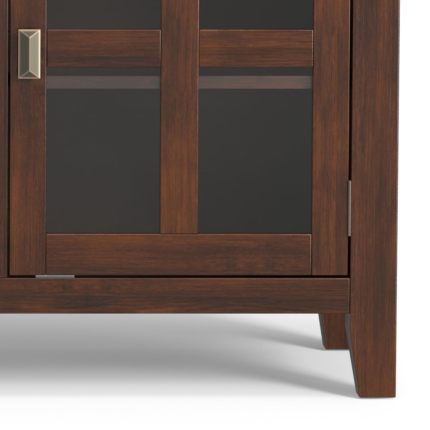SIMPLIHOME Artisan Buffet - 54 inch Wide Solid Wood 3-Door Sideboard Buffet in Russet Brown, Transitional Storage Cabinet for Dining Room or Kitchen with Adjustable Shelves and Bronze Hardware