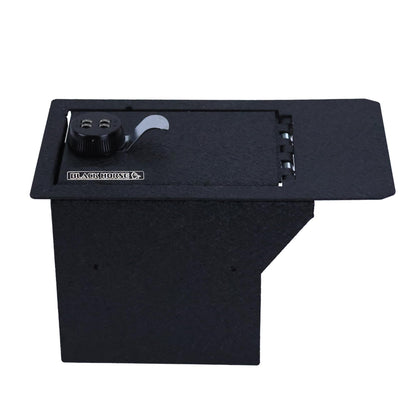Black Horse Center Console Safe Security Lock Box, Black Gun Box Organizer, with 4 Digit Combination Resettable Lock Compatible with 2023-2024 Ford F-250 Super Duty-ASFS23