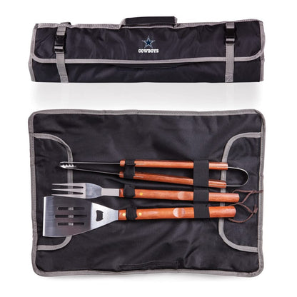 NFL Dallas Cowboys BBQ Tote with Digital Print (3 Piece), One Size, Black