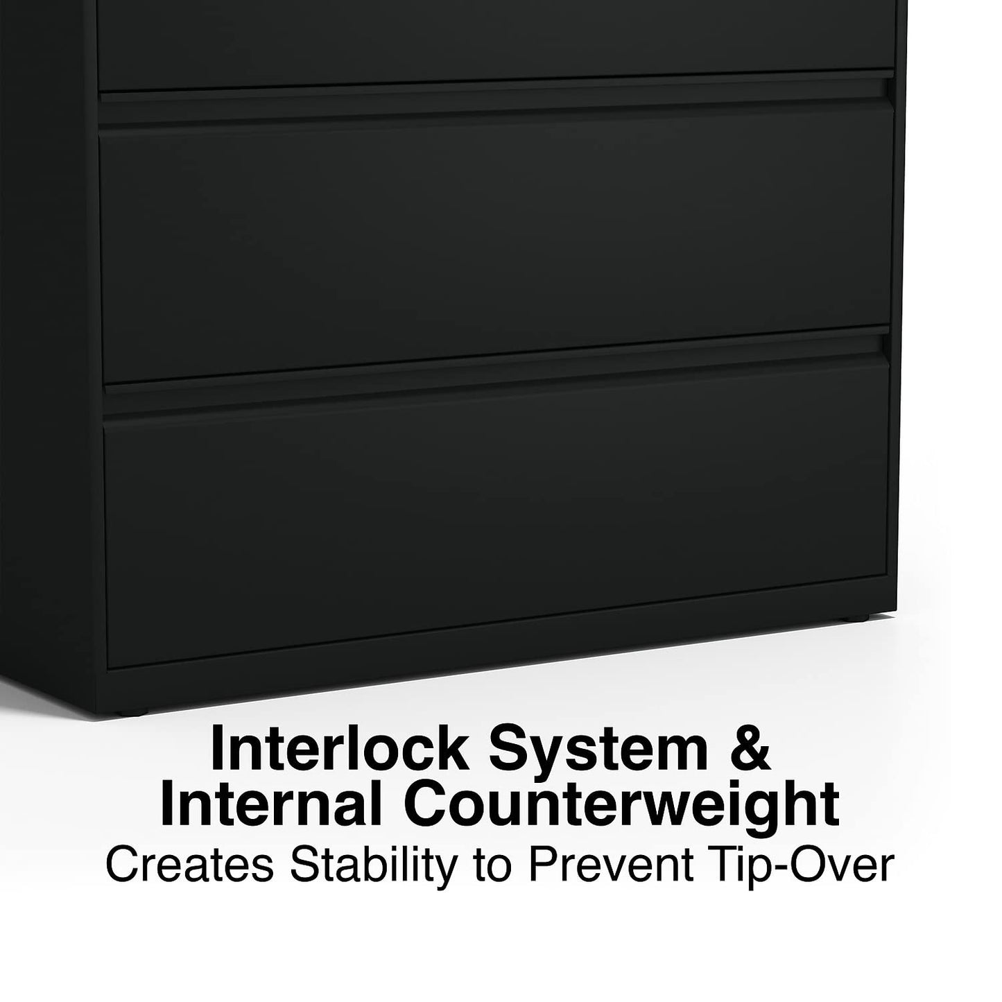 STAPLES 870395 Branded Commercial 36-Inch Wide 2-Drawer Lateral File Cabinet Black