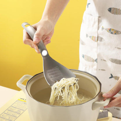MEIYUSHENG 304 Stainless Steel Multi-Function Pasta Cooking Spoon: Comes with Potato Masher, Egg Yolk Separator, Grater Plate, Bottle Opener & Slotted Spoon
