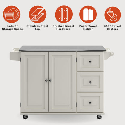 homestyles Dolly Madison Off-White Kitchen Cart