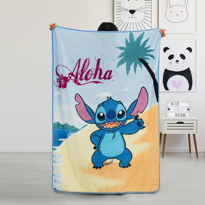 Cartoon Stitch Supey Soft and Warm Blanket Specially Designed for Children. It Measures 55 inches by 40 inches. It is Suitable for Placing on Sofas and Chairs, and can be Used in The Living Room.