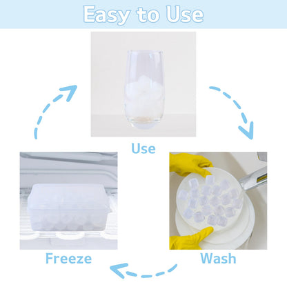 Reusable Ice Cube with Lid & Bin, 60 Pack Plastic Ice Cubes for Drinks BPA Free, Refreezable Square Ice Cubes for Water Bottles, Whiskey, Vodka, Coffee, Cocktails, Beer or Wine
