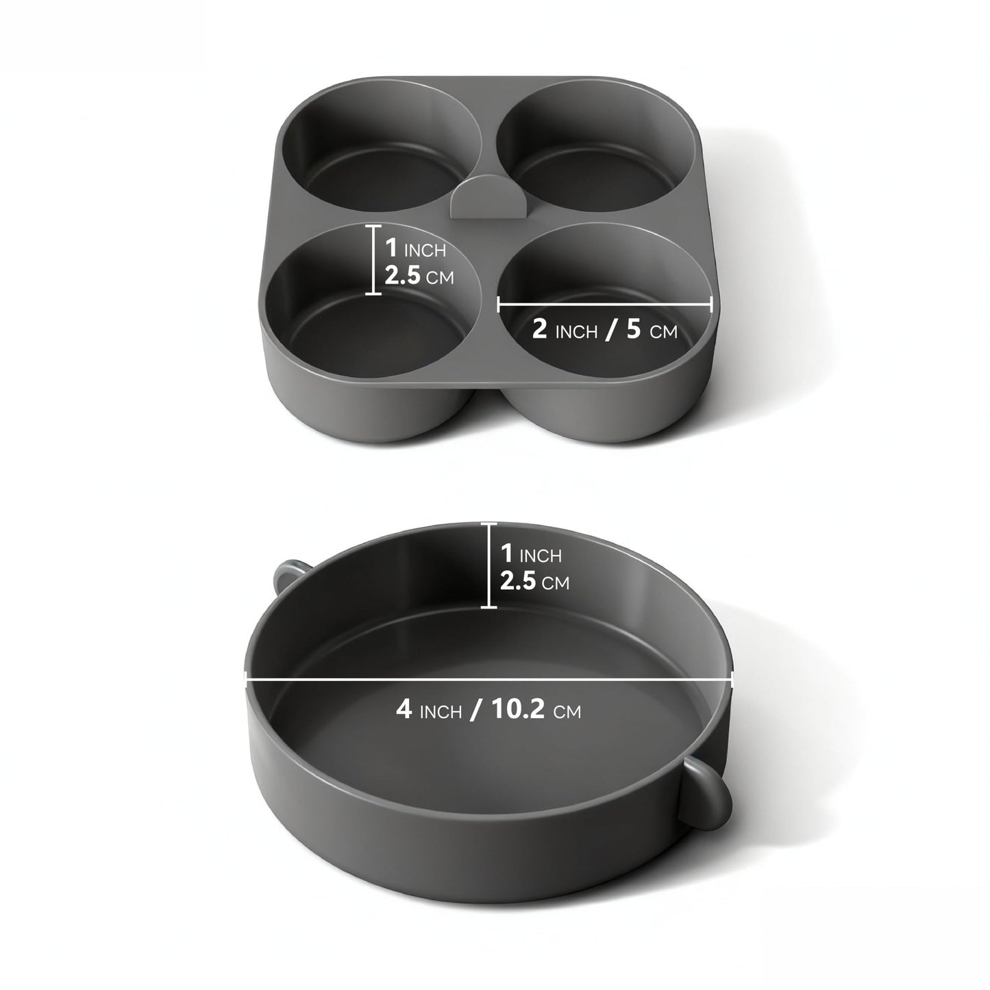 FineMade Silicone Egg Bite Molds for Instant Pot and Sous Vide Egg Bite Maker, 2 Pcs of 4 Inch Large Molds, 2 Pcs of 4-in-1 Mini Molds, Ideal for Breakfast Sandiwches, Healthy Snacks or Desserts