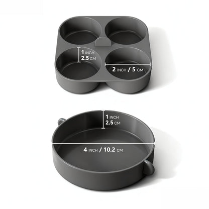 FineMade Silicone Egg Bite Molds for Instant Pot and Sous Vide Egg Bite Maker, 2 Pcs of 4 Inch Large Molds, 2 Pcs of 4-in-1 Mini Molds, Ideal for Breakfast Sandiwches, Healthy Snacks or Desserts