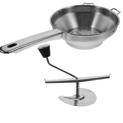 Lurrose Manual Potato Presser Stainless Steel Ricer for Home Kitchen - Easy Crank Potato Masher for Mashed Potatoes Sweet Potatoes Squash and Vegetables - Aluminum Alloy 13.77X7.59X2.75 Inch