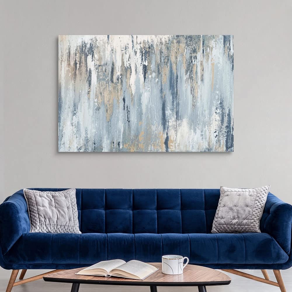 CANVAS ON DEMAND Blue Illusion Canvas Wall Art Print by Patricia Pinto, Abstract, Contemporary, Home Decor, Artwork, 60"x40" Modern Artwork, 60"x40"