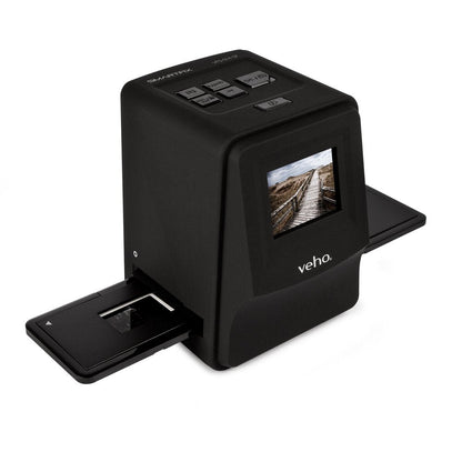 Veho Smartfix Portable Stand Alone 14 Megapixel Negative Film & Slide Scanner with 2.4” Digital Screen and 135 Slider Tray for 135/110/126 Negatives Compatible with Mac/PC – Black (VFS-014-SF)