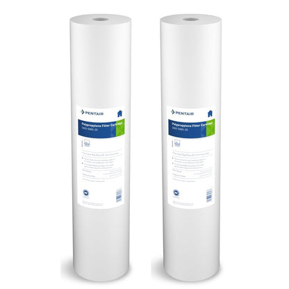 Pentair Pentek DGD-5005-20 Big Blue Water Filter, 20-Inch Whole House Sediment Filter Cartridge Replacement, Dual-Gradient Density Spun Polypropylene, 20" x 4.5", 5 Micron, (Pack of 2), White