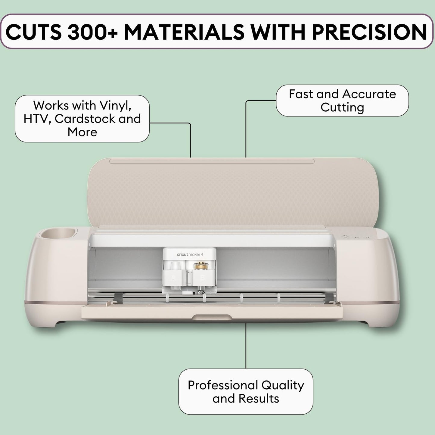 Cricut Maker 4 Cutting Machine Ultimate Beginner Sticker Making Bundle - Print Then Cut Machine with Waterproof Sticker Paper & Vinyl for Custom Stickers & Small Business, Seashell Die-Cutting Machine