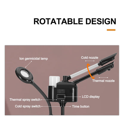 Professional 3 in 1 Facial Steamer Upgrade Esthetician Steamer with hot & Cold Nozzle 5X LED Magnifying Lamp Beauty Salon Spa