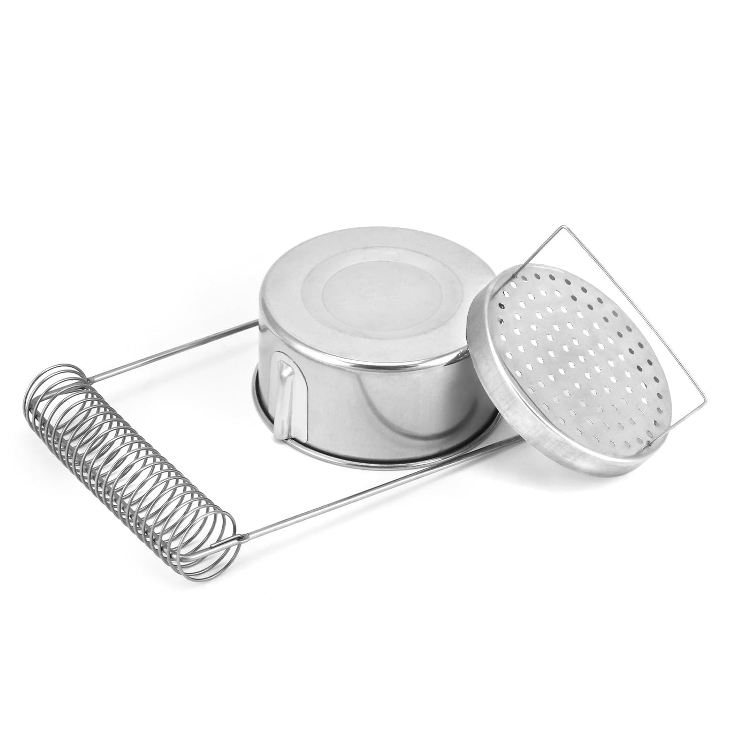 QWORK Portable Artist Brush Washer with Removable Screen, Stainless Steel Paint Brush Cleaner Tank & Spring Holder for Water, Oil, Acrylic Paints, Ideal for Artists, Students & Travelers