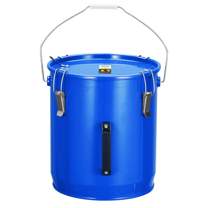 Garvee Fryer Grease Bucket 6 Gal, Oil Disposal Caddy, Steel Fryer Oil Transport Container with Rust-Proof Coating, Grease Can with Lid & Lock Clips & Filter Bag for Cooking Oil Filtering