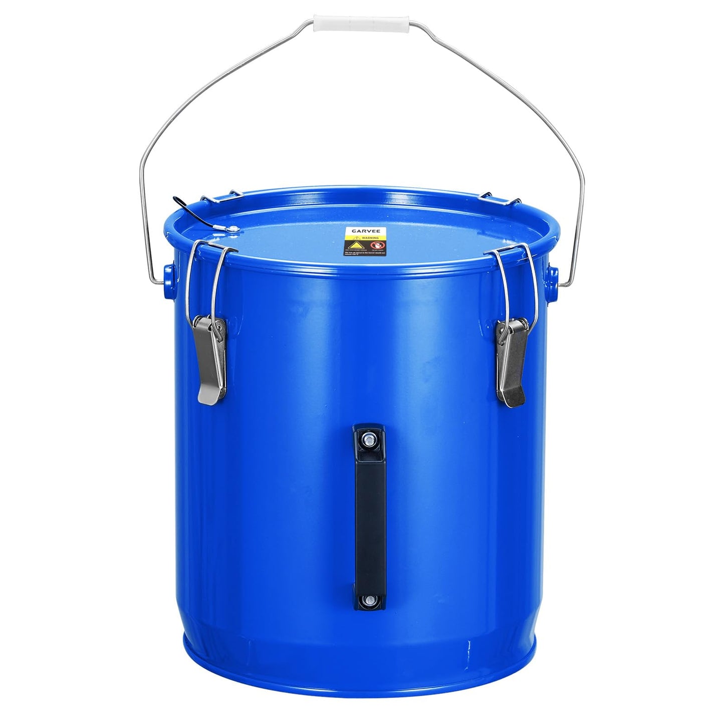 Garvee Fryer Grease Bucket 8 gal, Oil Disposal Caddy, Steel Fryer Oil Transport Container with Rust-proof Coating, Grease Can with Lid & Lock Clips & Filter Bag For Cooking Oil Filtering
