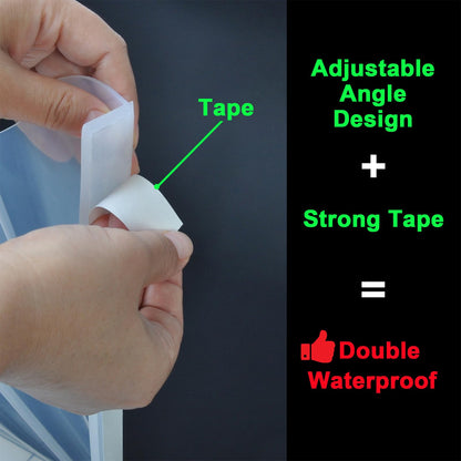 Silicone Shower Splash Guard, XXL Clear Bathtub Corner Splash Guard, Bathroom Shower Water Guard with Self-Adhesive, Can Be Adjustable Angle in Washbasin, Tubs, Sinks Etc - 2Pack