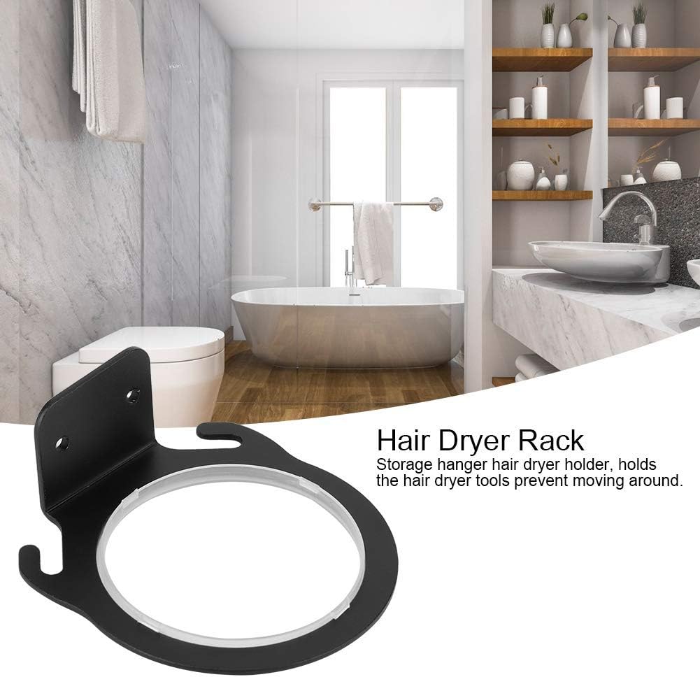 Space Aluminum Wall Mounted Hair Dryer Holder Rack - Hairdryer Shelf