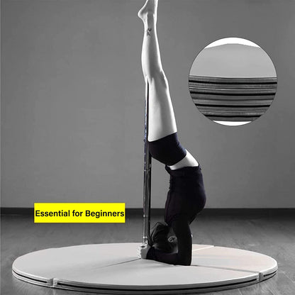 Dxcaicc Pole Dance Mat Round Folding Portable Pole Dance Crash Mat for Beginner Fitness Gymnastic Stripper Pole Safety Padding,Black,Thickness 5cm