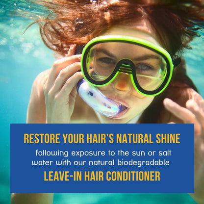 Leave-In Hair Conditioner Detangles & Replenish Hair Moisture Natural Reef Safe Formula - Sulfate and Paraben Free with UV Protection by Stream2Sea