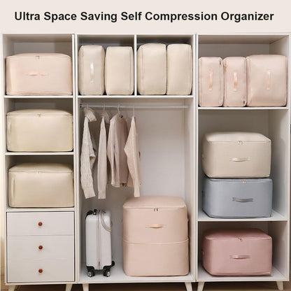 Ultra Space Saving Self Compression Organizer, Heavy Duty Moving Bags, Storage Tote for Comforters, Clothes, Blankets