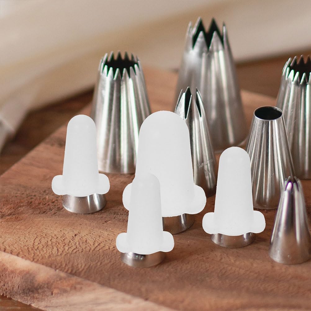 LIFKOME 8pcs Cake Frosting Tip Covers, Silicone Piping Tip Sleeves, Protective Cap Bakeware Set