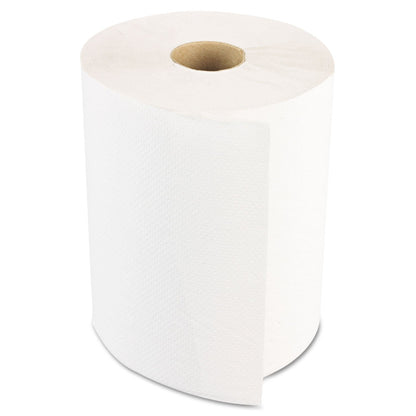 Boardwalk 6250 Hardwound Paper Towels, Nonperforated 1-Ply White, 350 ft (Case of 12 Rolls)