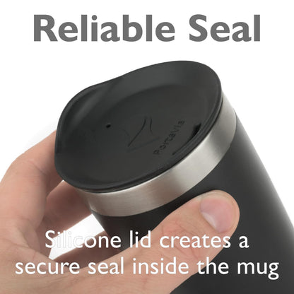 Porta Via Reusable Silicone Coffee Cup Lid - Medium Size, Black