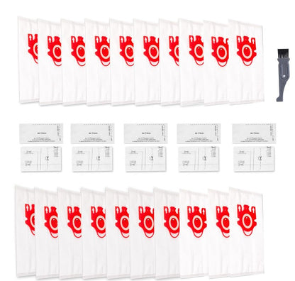 20 Pack 3D Airclean Bags Replacement for Miele FJM Vacuum Compact C1 Compact C2 Complete C1 S241, S290, S300i, S500, S700, S4, S6 Series,5 Motor Protection Filters 5 Air Clean Filters