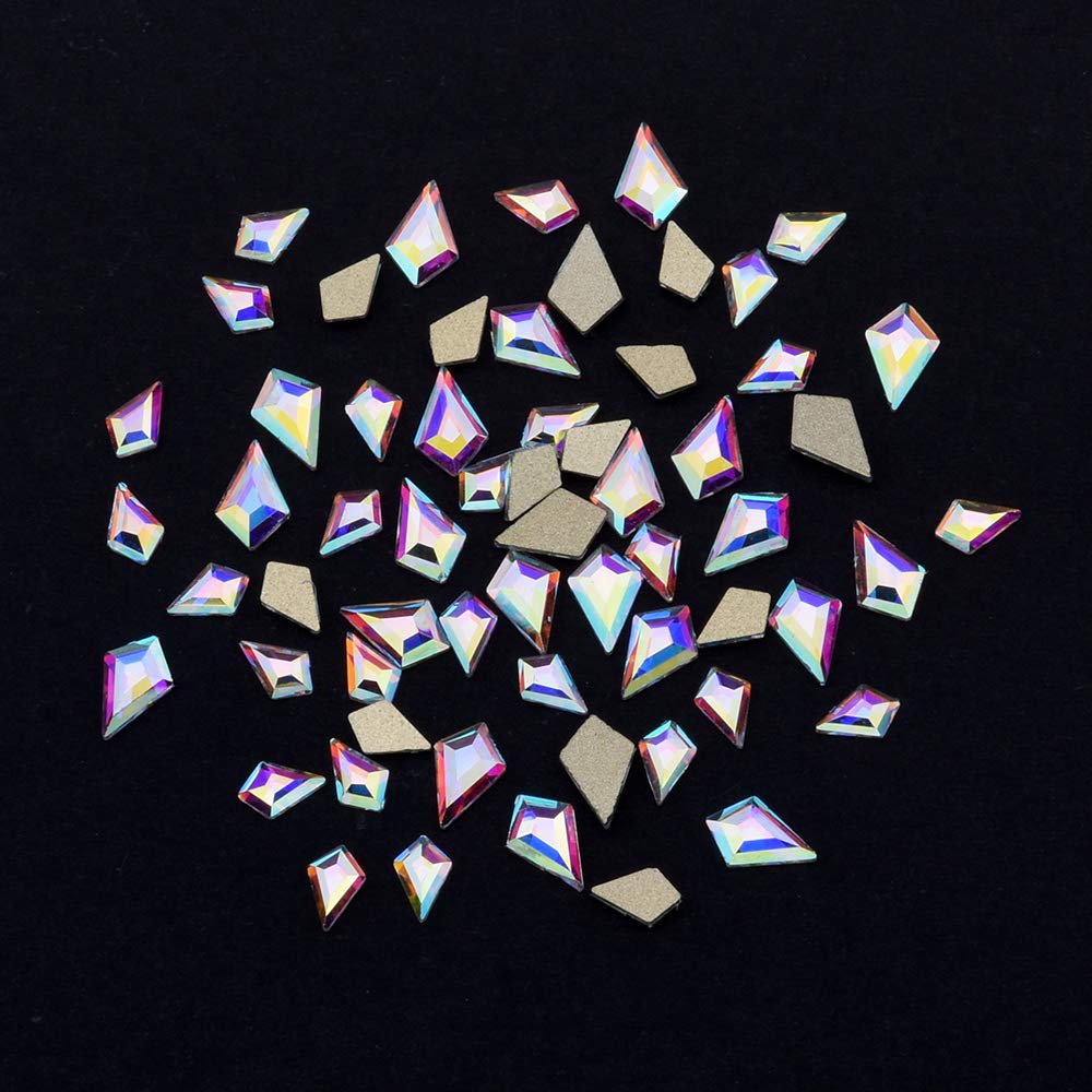 240pcs Popular 12 Styles Flatback Crystals Mix Sizes Multi Shapes Glass Crystal AB Rhinestones for Nail Art Craft 3D Decorations Flat Back Stones Gems Set Box