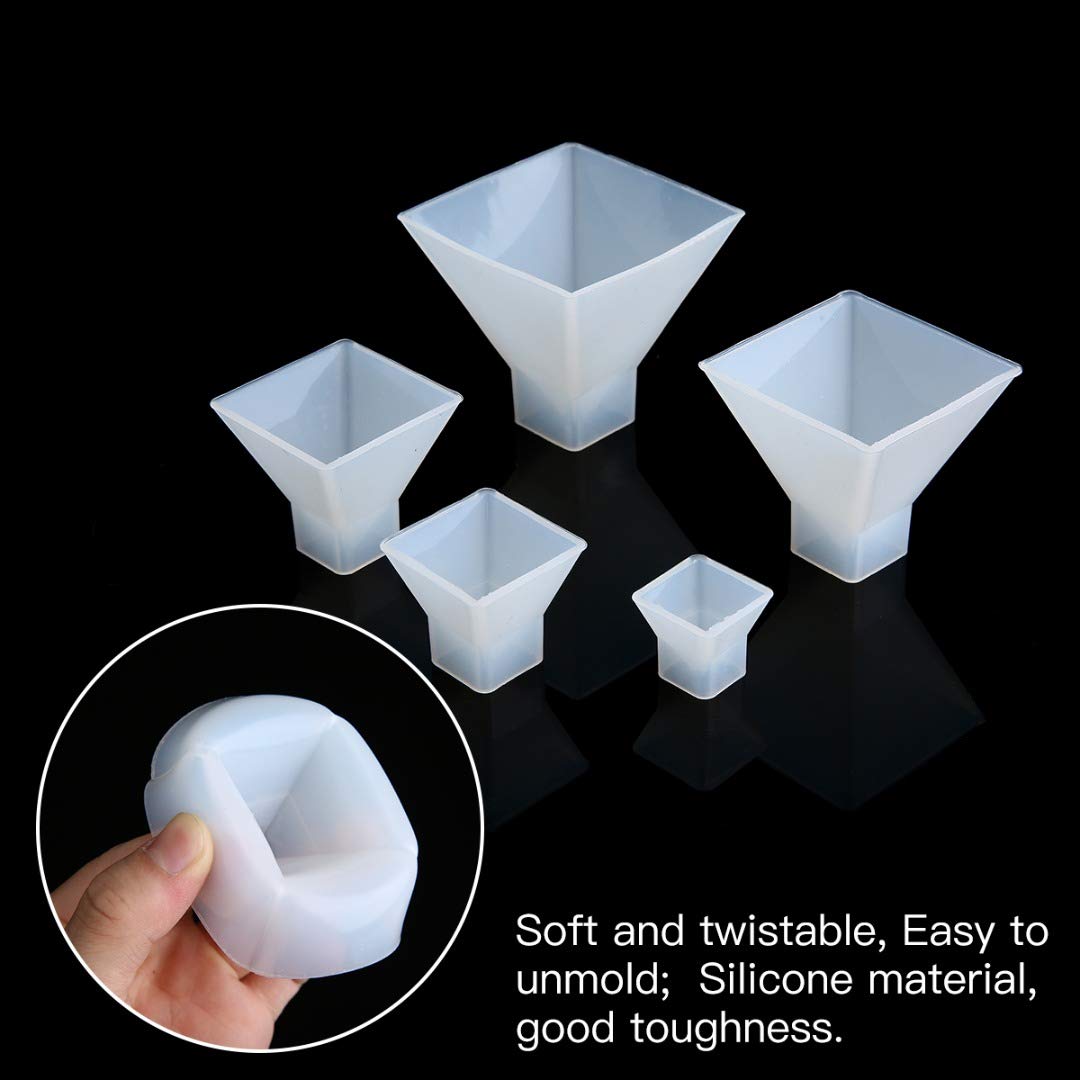 Mayitr 5pcs Silicone Pyramid Mold for DIY Crafts, 3D Reusable Silicone Mold | Perfect for Resin, Epoxy, Candle, Soap, Orgonite Making, Handmade Home Decor & Gifts