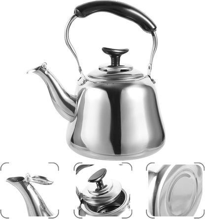 Luxshiny 1pc Chirping Kettle, Whistling Tea Kettle for Loose Leaf Tea, Stainless Steel Stovetop Teapot