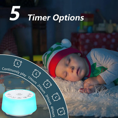 Skiennix Color Noise Sound Machine - 10 Colors, 25 Soothing Sounds, Adjustable Brightness | Perfect for Adults & Kids