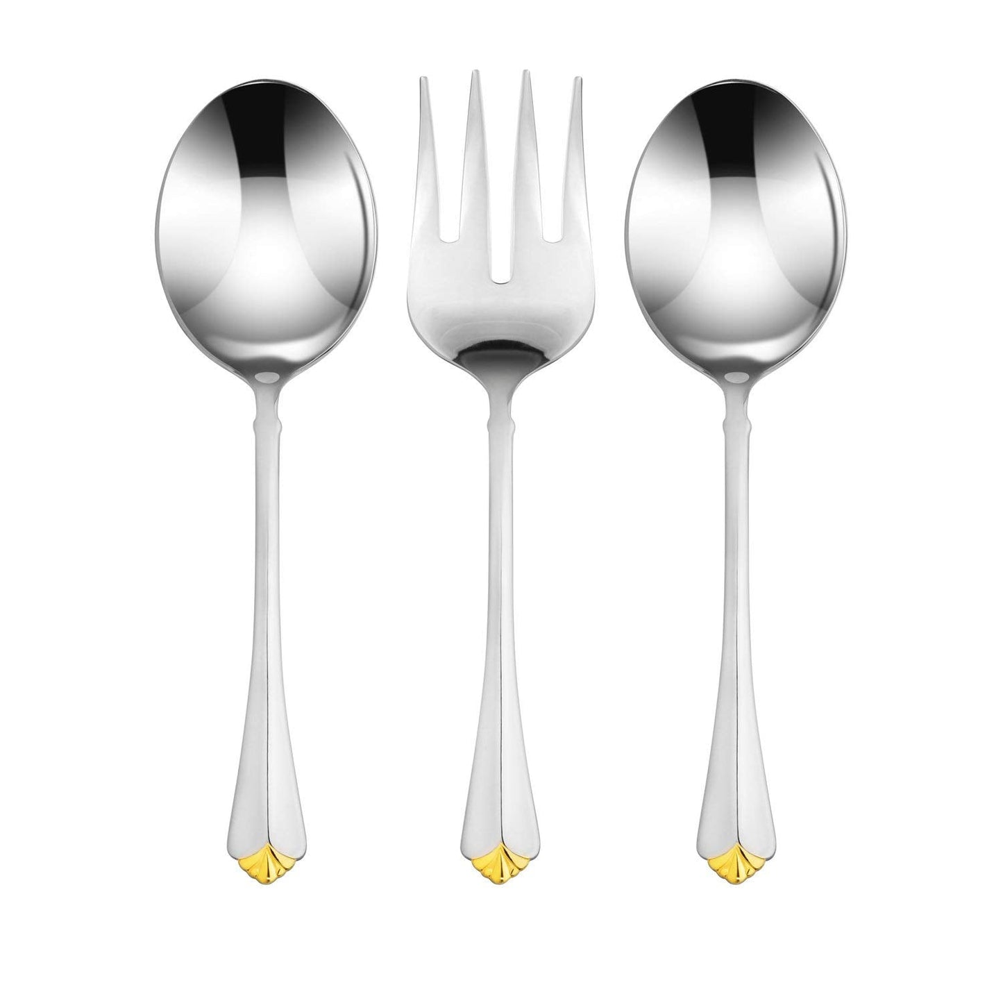 Venezia Collection 75-Pc Luxury Flatware Set for 12 w/Storage Case 24K Gold Premium Dining Cutlery Service - 18/10 Surgical Stainless Steel Silverware Hostess Serving Set in a Chest