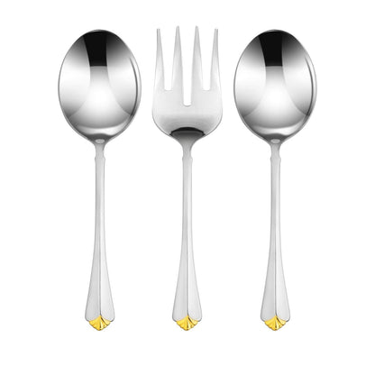 Venezia Collection 75-Pc Luxury Flatware Set for 12 w/Storage Case 24K Gold Premium Dining Cutlery Service - 18/10 Surgical Stainless Steel Silverware Hostess Serving Set in a Chest