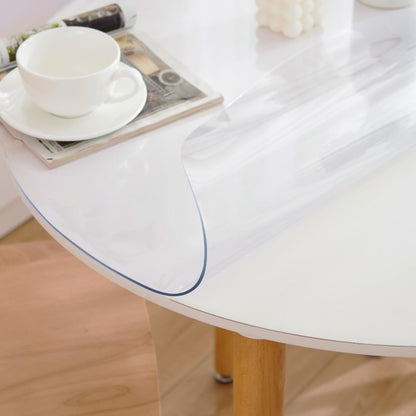 Eisdroma 60 Inch Round Clear Table Cover Protector, Clear Round Protector for Dining Room Table, 1.5mm Thick Waterproof Round Plastic Vinyl Table Pad