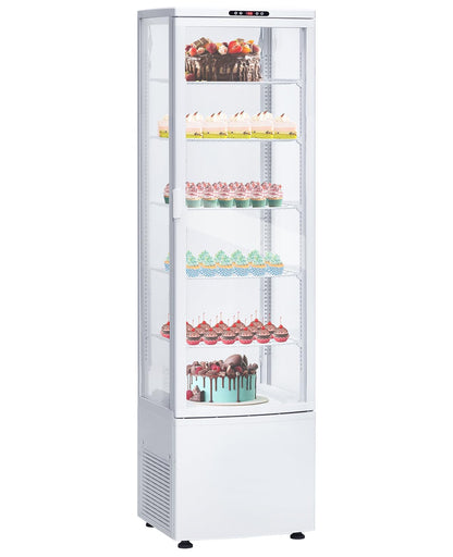 IDEALHOUSE Countertop Refrigerator, 10.9 Cu.Ft. Pastry Display Case for Bakery with LED, Frost-Free, Sliding Door, Commercial Fridge Display Case for Cafe and Restaurant, 5-Tier Design, White