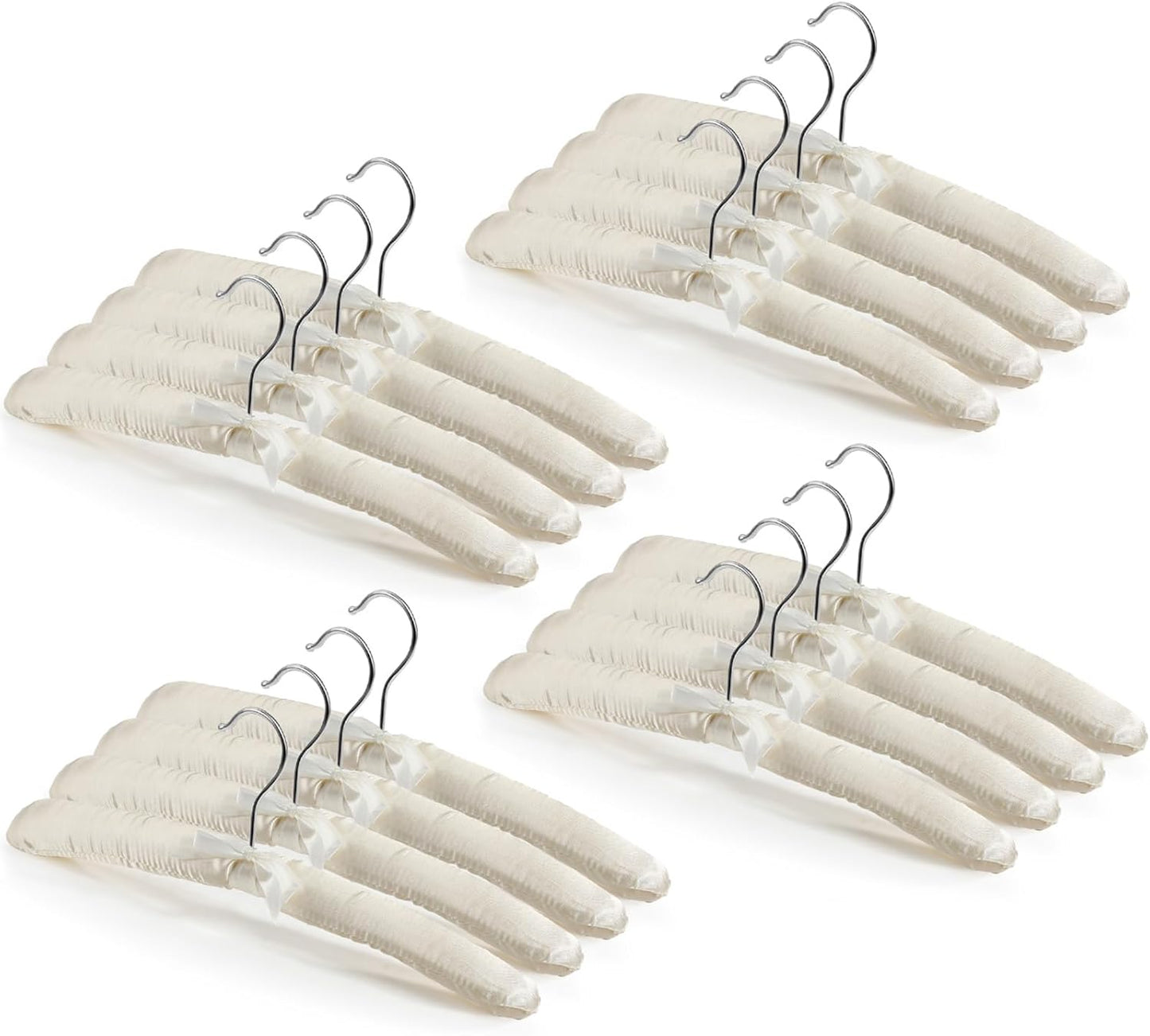 16 15 Inch 360 Jetec Pieces Satin Padded Hangers for Women Clothing Satin Hangers Swiveling Hook Sponge Shoulder Padded
