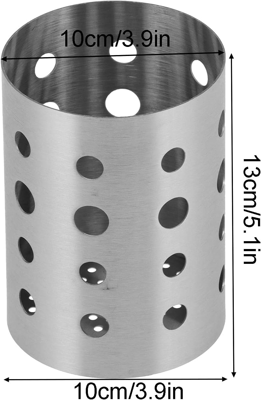 Stainless Steel Kitchen Utensil Holder, Cooking Organizer for Countertop, Silverware Caddy
