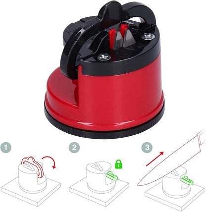 Knife Sharpening Tool, Manual Small High Hardness Countertop Sharpener with Suction Cup for Knife and Scissor