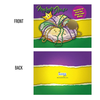 My Scratch Offs Mardi Gras King Cake Scratch Off Game Cards 26 Pack - 24 Non-Winning and 2 Winning per Pack