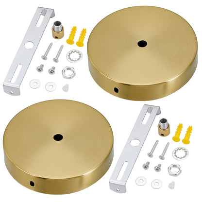PH PandaHall 2 Sets 4.6 Inches Light Canopy Kit, Golden Round Modern Chandelier Ceiling Plate Replacement Iron Chandelier Canopy for DIY Project Lighting Fixtures Chandelier Pendant Wall Lamp